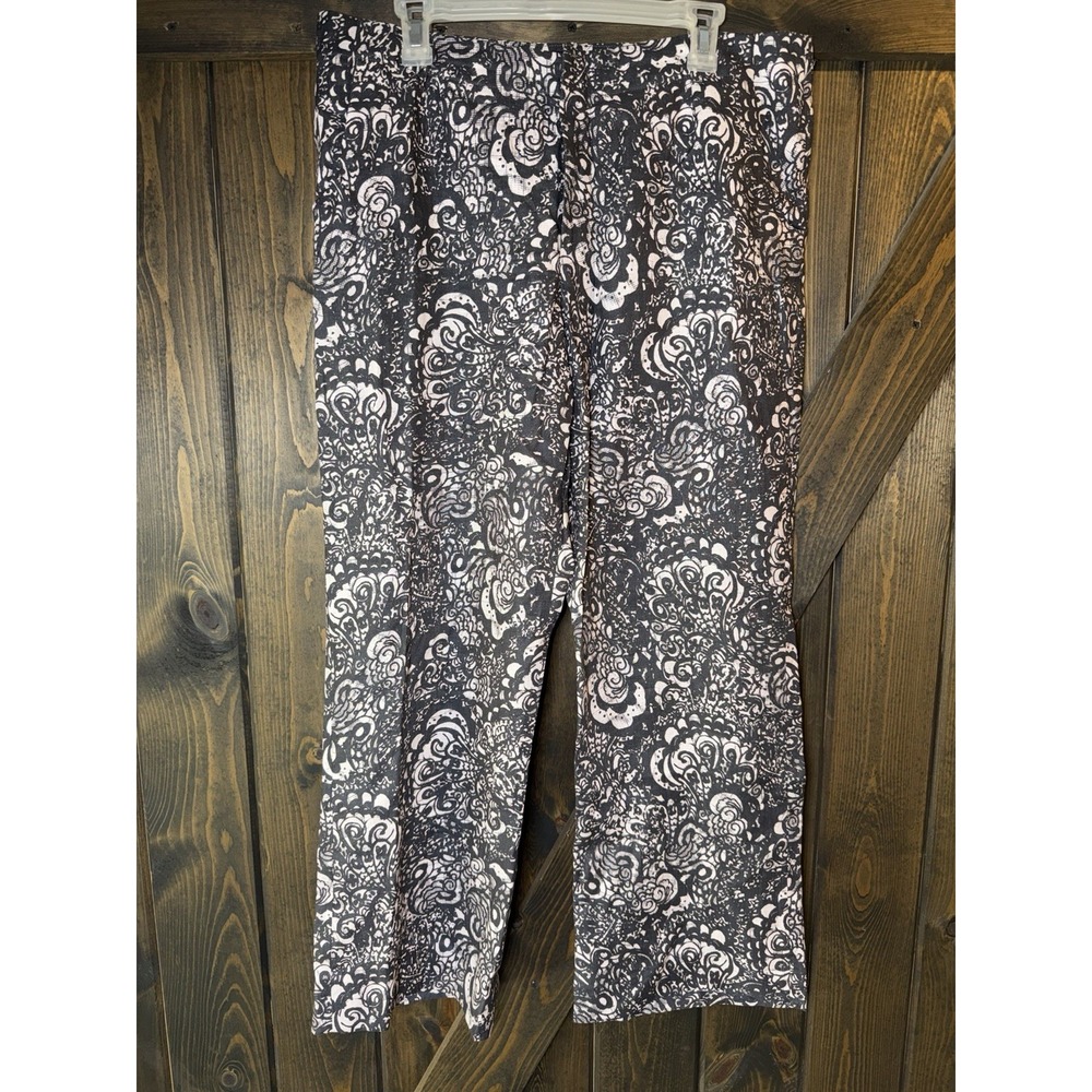 Peruvian Connection 100% Linen Isla Trouser Floral Cottagecore‎ Gothcore Sz 14